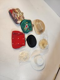 #65 Doll Hats And Coin Purses All Vintage