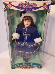#74 Victorian Season's Doll Blue New In Box