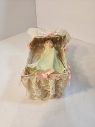 #86 Doll And Doll Bed Smaller Sized