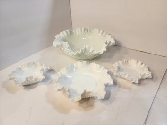 #95 Lot Depression Glass Milk Drop Bowls