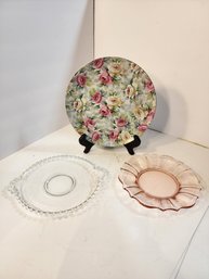 #99 3 Vintage/ Depression Plates
