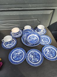 #124  Lot Of Johnson Bros. Blue Willow Dishes.