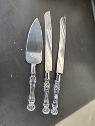 #145 Lot Of Cake Serving Knifes And Utensils.