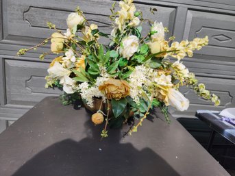 #148 Stunning Floral Arrangement In Fabulous Brass Stag Jardinire