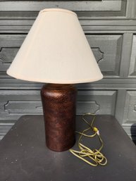 #156 Amson Brass Copper Punched Lamp With Shade.  Large And Awesome