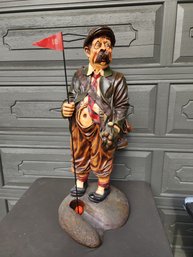 #157 Large Resin Golfer Statuue