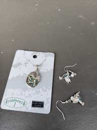 #160  Hummingbird Necklace And Earring Set
