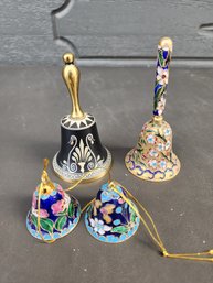 #172 4 Very Pretty Bells, Cloisonne And More