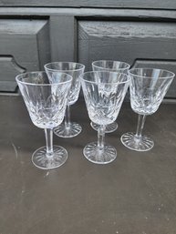 #174 Lot Of 5 Waterford Wine Glasses