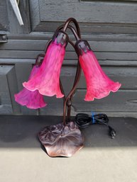 #182 Newer Pink Tulip Lamp 3 Light
