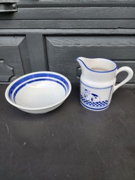 #193 Italian Pitcher And Bowl