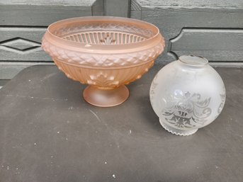 #205 2 Depression Glass Lamp Shade.  Both Are Beautiful And In Lovely Condition