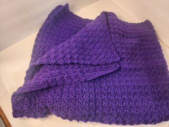 #211 Purple Knitted Throw Approximately 48x48