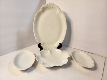 #226 Limoges 14' Platter, 9' Bowl And 2 8.5' Dishes