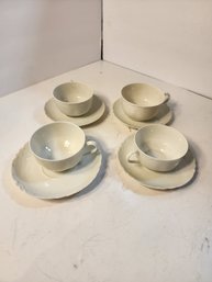 #227 Lot Of 4 Limoges France Teacups And Saucers