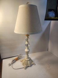 #240 26' Metal And Crystal Table Lamp