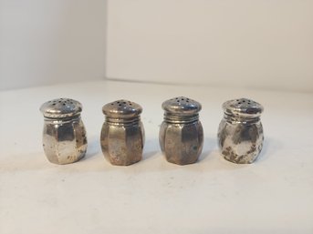 #255 4 Small Sterling Silver Salt Shakers