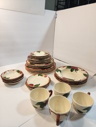 #87 8 4 Place Setting Of Franciscan Apple Ware Dishes