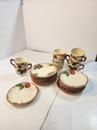 #90 Franciscan Apple Ware Teacups And Saucer Set