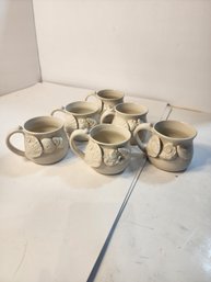 #92 Set Of 6 Chowder Seashell Mugs By Lantz Hand Crafted  Unique And Gorgeous