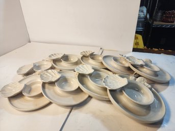 #94 Set Of 9 Lantz Seashell Shrimp Cocktail Dishes.  Gorgeous