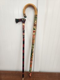 #276 2 PAINTED COLORFUL CANES