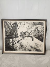 #3EM PEN AND INK DRAWING BY MATRAS  OF A CHIPMUNK