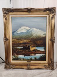#55EM ORIGINAL OIL PAINTING BY SID WORRINGHAM 'KILCHURN CASTLE' 33X40