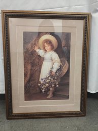 #107 YOUNG FIRL ART PRINT IN NICE FRAME