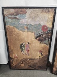 #109 ASIAN PRINT ONE IN A SET OF 3  MEMORY OF KYOTO BY AUGUSTINE BY ETHAN ALLEN