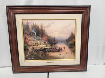 120 THOMAS KINKADE LIMITED EDITION NUMBER 85/95'END OF A PERFECT DAY' WITH DOCUMENTS