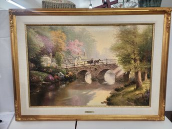 #132 THOMAS KINKADE 'HOMETOWN BRIDGE' STUDIO PROOF WITH CERTIFICATE 121/240