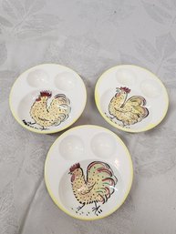 #17 SET OF 3 CHILDRENS BREAKFAST BOWLS VINTAGE WITH CHICKEN THEME