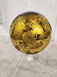 #29 LARGE MERCURY GLASS GOLD DECOR ORB