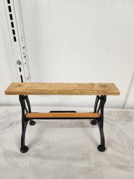 #34 VINTAGE PAPER TOWLE HOLDER CAST IRON AND WOOD