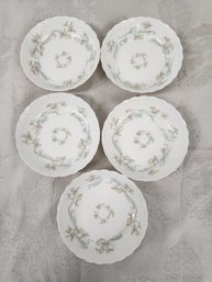#74 VINTAGE  LIMOGES BERRY BOWLS SET OF 5