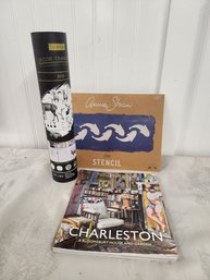 #85 ANNIE SLOAN CHARLSTON BOOK, STENCIL AND TRANSFER NEW