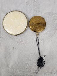 #107 2 VINTAGE MAKE UP COMPACS
