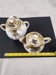 #114 1900'S KATANI JAPANESE CREAMER AND SUGAR SET