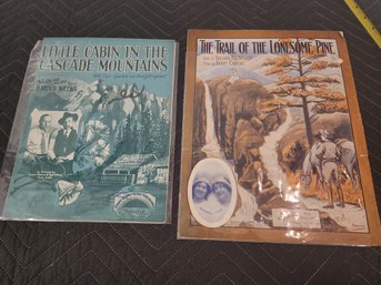 #286 2 Antique Music Sheets, One Is Signed