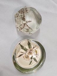 #33  2 Vintage Glass Paperweights