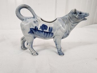#39 Antique Cow Creamer With Cut Utter.