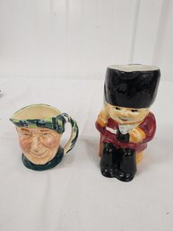 #42 2 Vintage Smaller Sized Toby Mugs