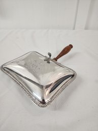 #48  Antique Sheffield Silver Bread Crumb Caddy Silver Over Copper