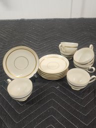 #131 DENNMARK KONGES LYNGBY TEA CUP AND SAUCER SET 6 SETS