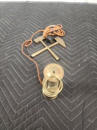 #134 VINTAGE  OLD BRASS LANTERN ELECTRIFIED