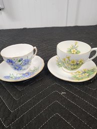 #175 ROYAL VALE AND BONE CLARENCE TEACUPS AND SAUCERS