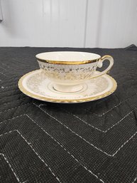#176 ATLAS 22K GOLD  RIMMED TEACUP AND SAUCER SET