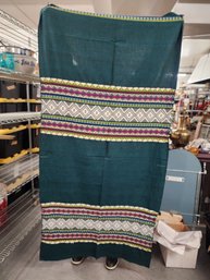 #212 GREEN EMBROIDERED SHAWL/CLOTH