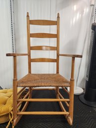 #242  ANTIQUE SHAKER ROCKING CHAIR  WITH CUSHIONS